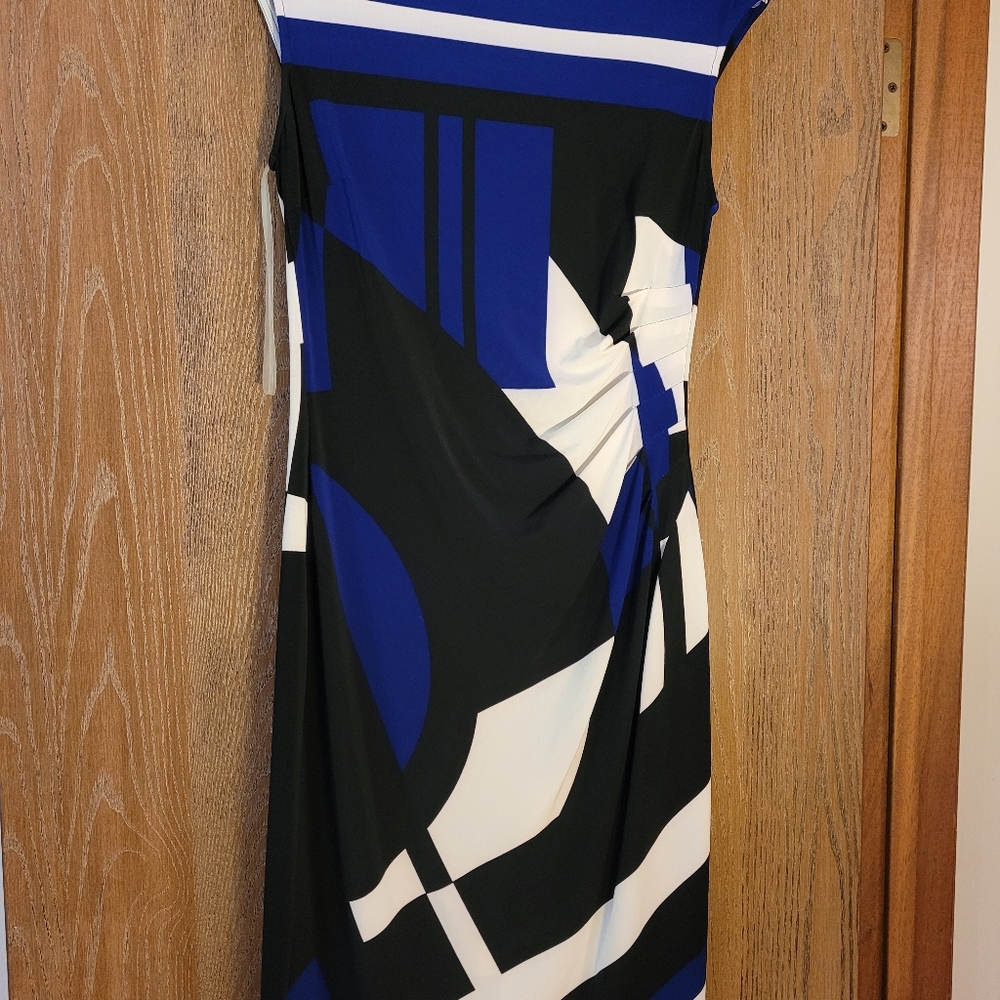 Blue, Black, White Dress Size 6